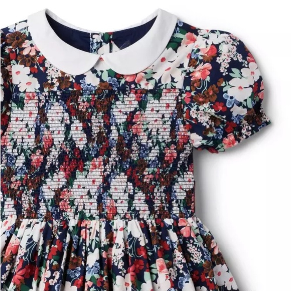 Janie and Jack Navy Floral Dress Charlotte Floral Smocked Dress